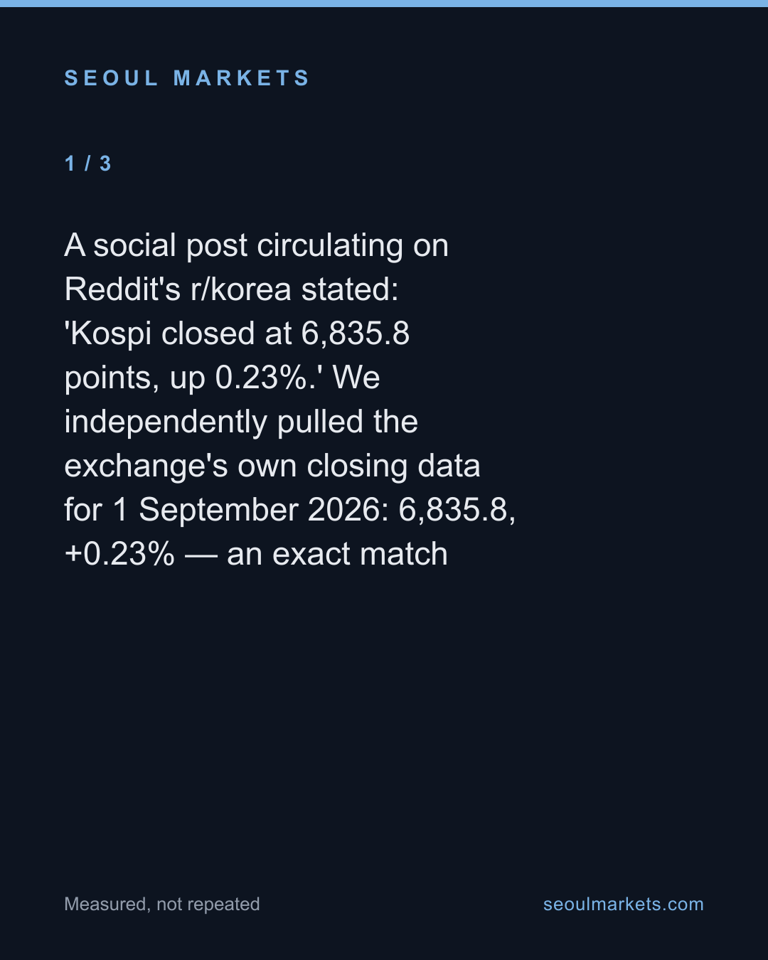 KOSPI hit 6,835.8, then fell 4% next day — card 2 of 5