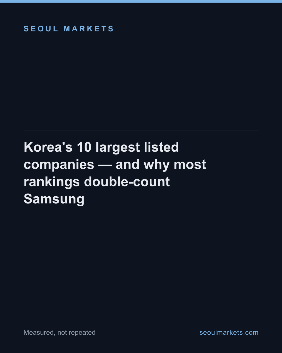 Korea's 10 largest listed companies — and why most rankings double-count Samsung