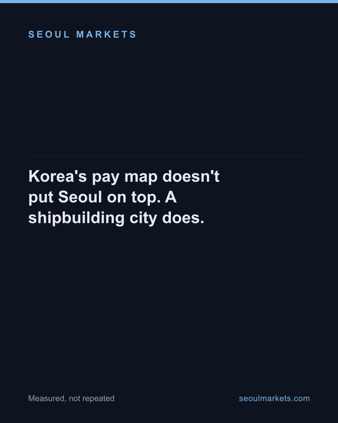 Korea's pay map doesn't put Seoul on top. A shipbuilding city does.