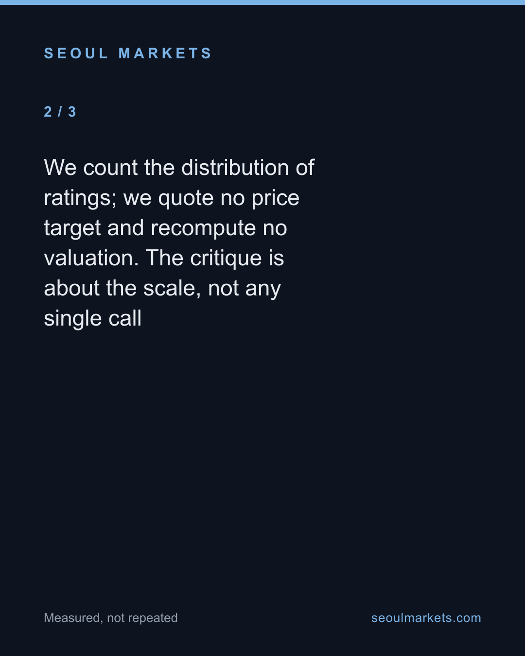 89 Sell calls in 12 years: Korean brokers' rating scale has no downside — card 3 of 5