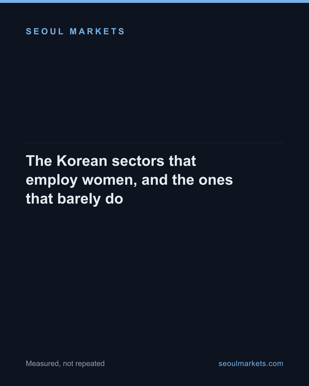 The Korean sectors that employ women, and the ones that barely do